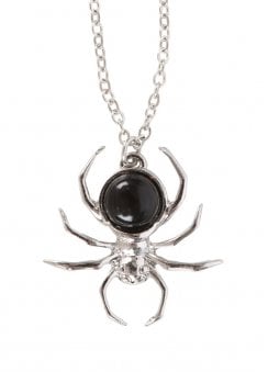 Black Obsidian Spider Pendant Necklace