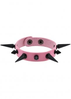 Pink 1 Row Multi Spike Wristband