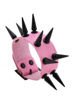 Pink 2 Row Mega Spike Wristband