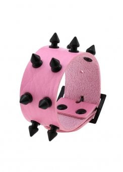 Pink 2 Row Spike Stud Wristband