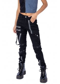 Women Punk Rock Motorcycle Leather Pant  Biker PVC Gothic Pants