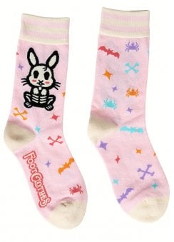 Skelly Bunny Crew Socks