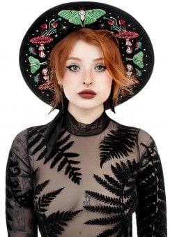 Autumnal Equinox Embroidered Wide Brim Hat