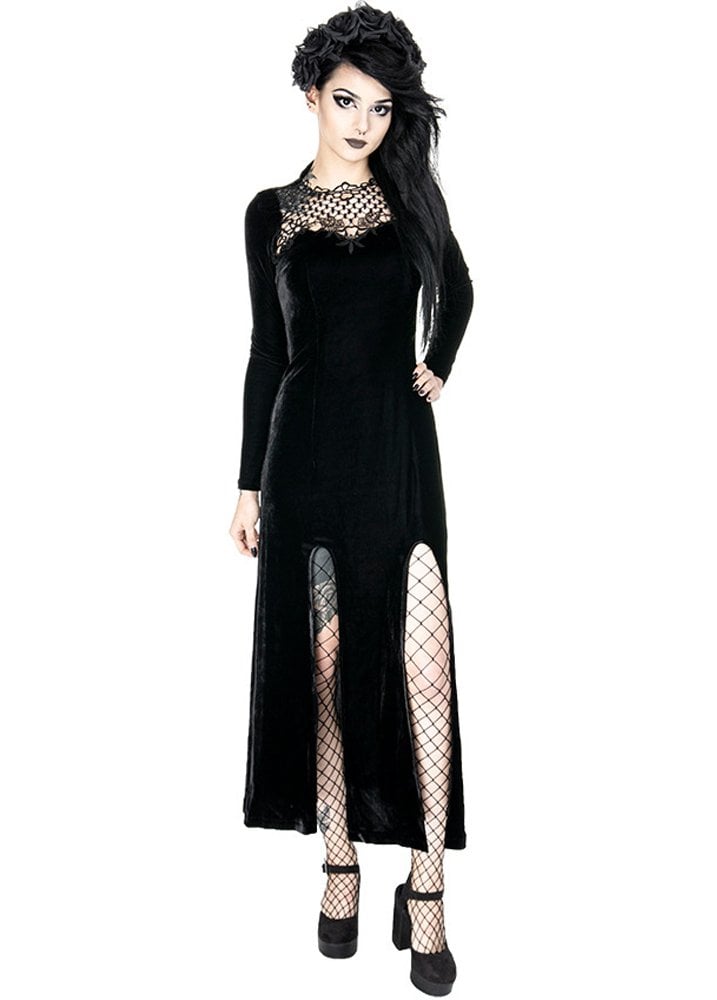 Restyle Black Widow Gothic Dress | Attitude Clothing