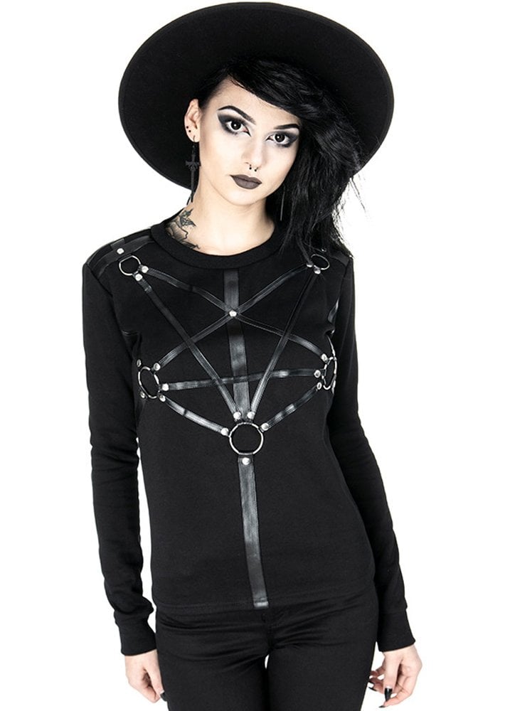 Restyle Pentagram Gothic Jumper | Attitude Clothing