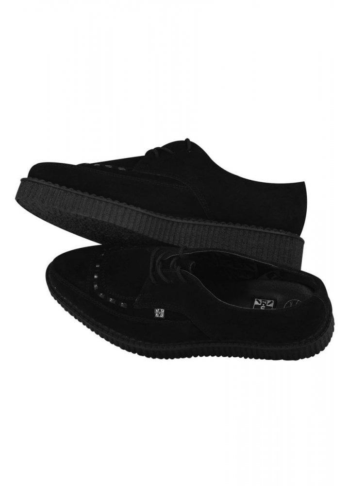 black suede creeper shoes